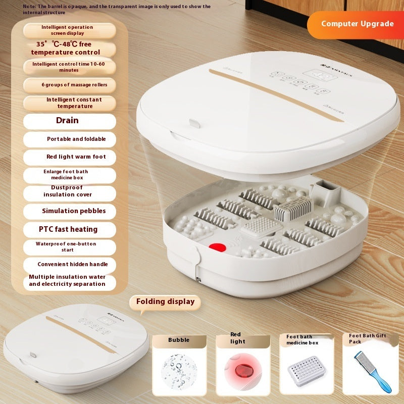 Foldable Temperature-Controlled Foot Spa Barrel