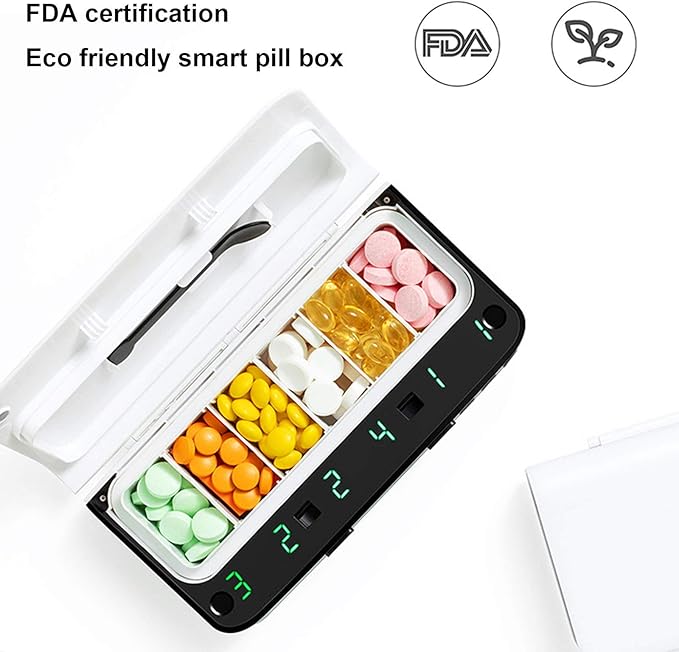 Portable Pill Reminder Storage Box with Alarm