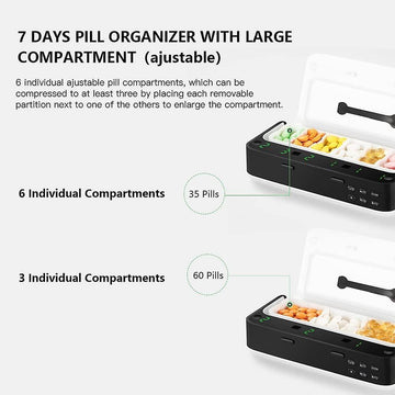 Portable Pill Reminder Storage Box with Alarm