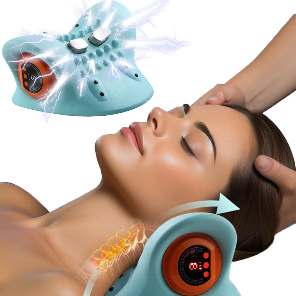 Portable Neck Massager for Cervical Spine Relief | Acupressure Pillow for Adults